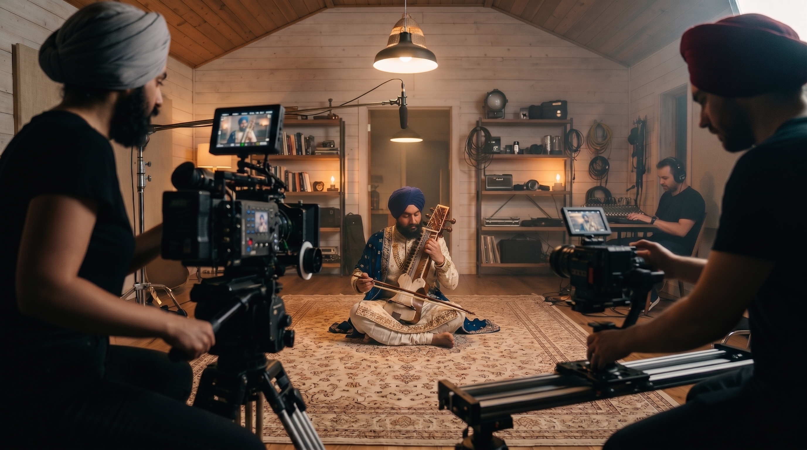 Behind the scenes filming
